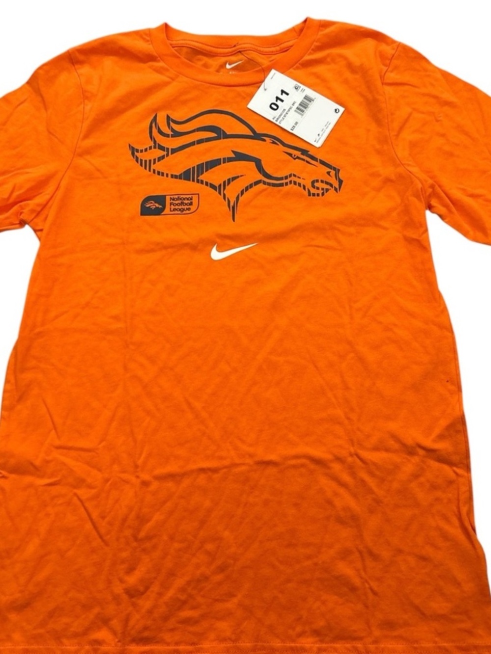 Nike Denver Broncos NFL Kids Orange Short Sleeve T-Shirt New L 14/16 Youth